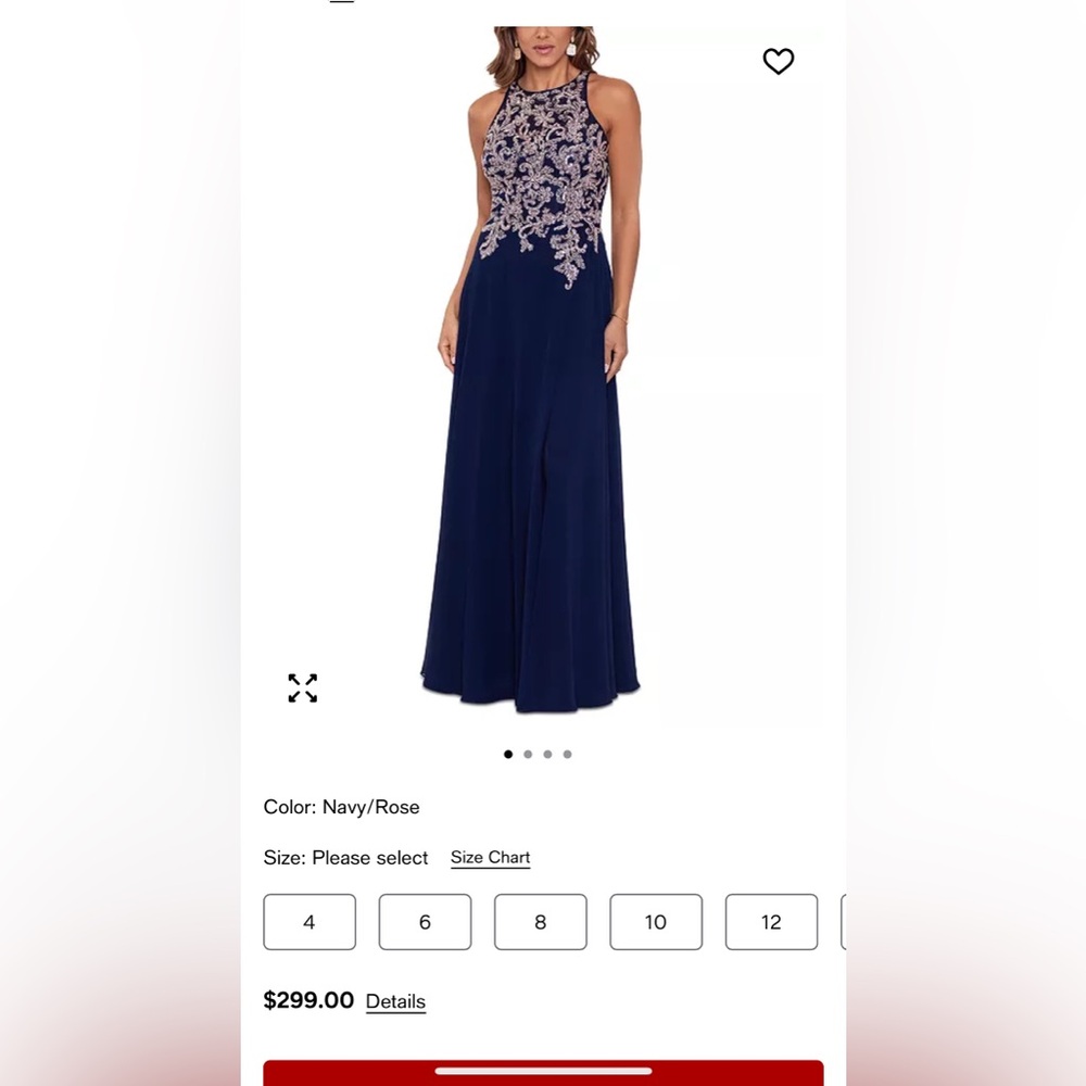 Betsy & Adam Black Maxi Dress with Silver Embroidery (Mother of the bride)